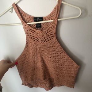Summer crochet cropped tank top